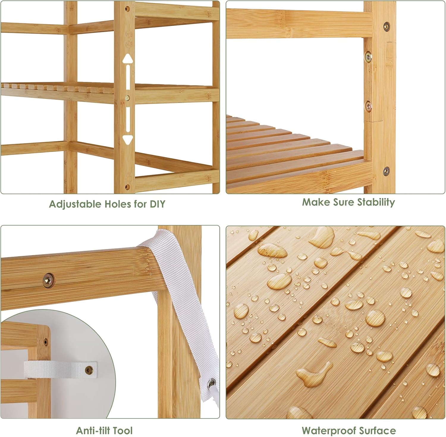 Bamjoy 6 Tier Bamboo Shelf Storage Unit
