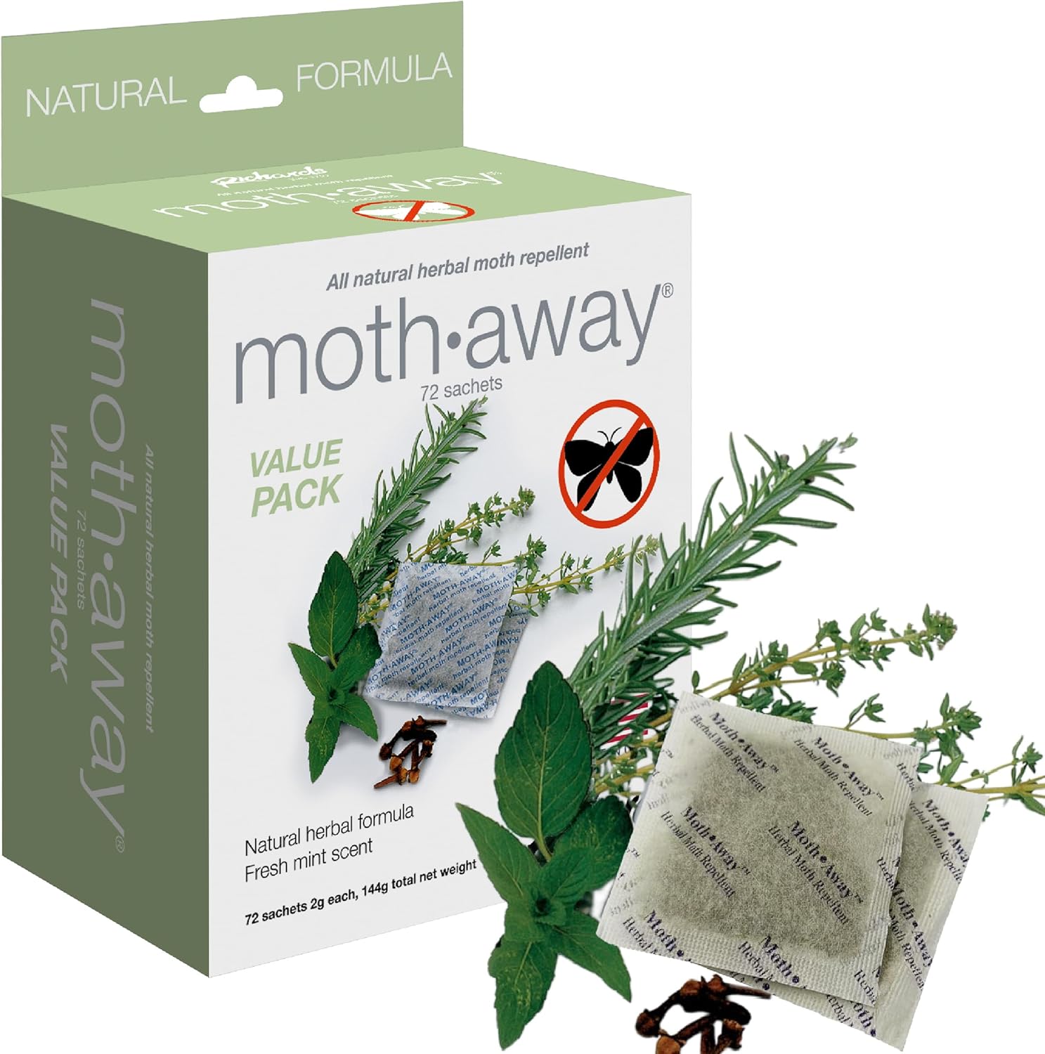 Richards Moth Away Herbal Value Pack 72 Sachets