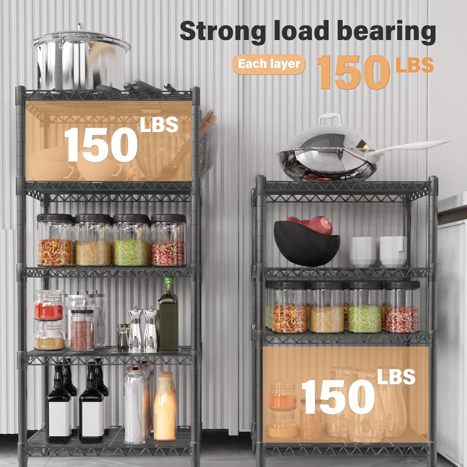 3 Tier Grey Steel Storage Rack with Adjustable Height