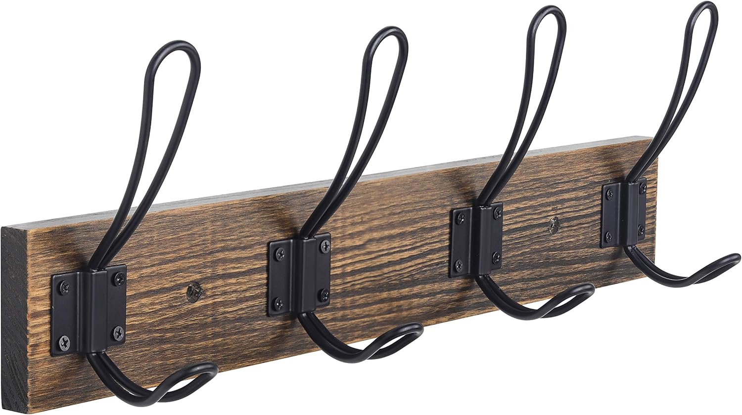 Homagic Rustic Wall Coat Hook with 4 Farmhouse Hooks - Brown