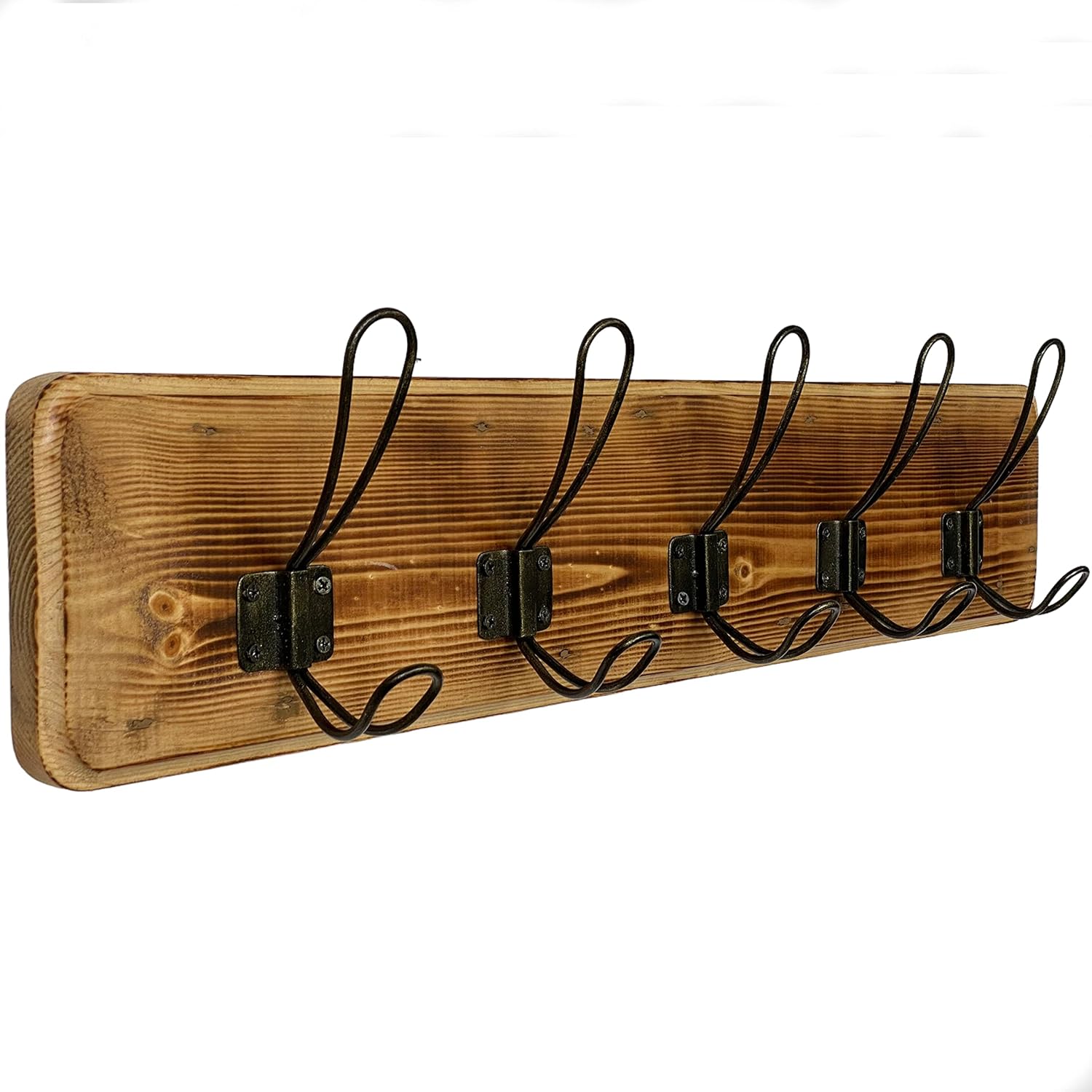 Wrightmart 24 Inch Reclaimed Wood Wall Coat Rack with 5 Hooks
