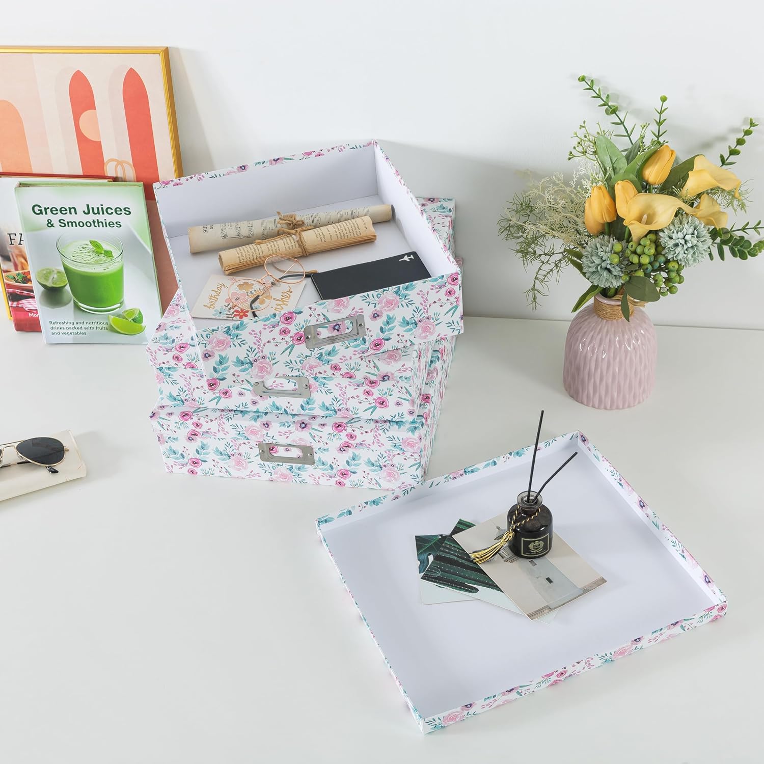 Soul Lane Floral Storage Boxes Set of 3