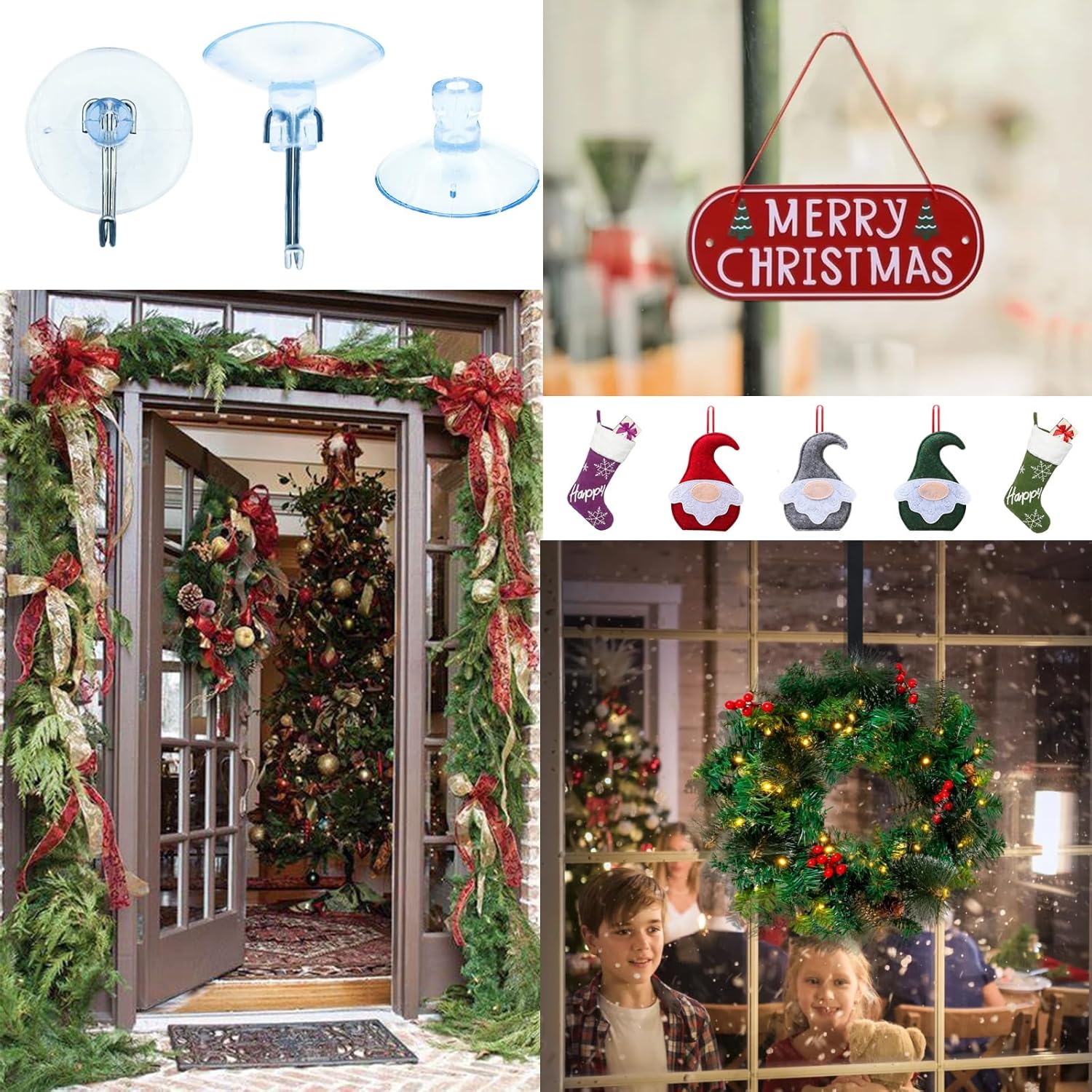 Clear PVC Suction Cups Hooks for Home Organization 6PCS
