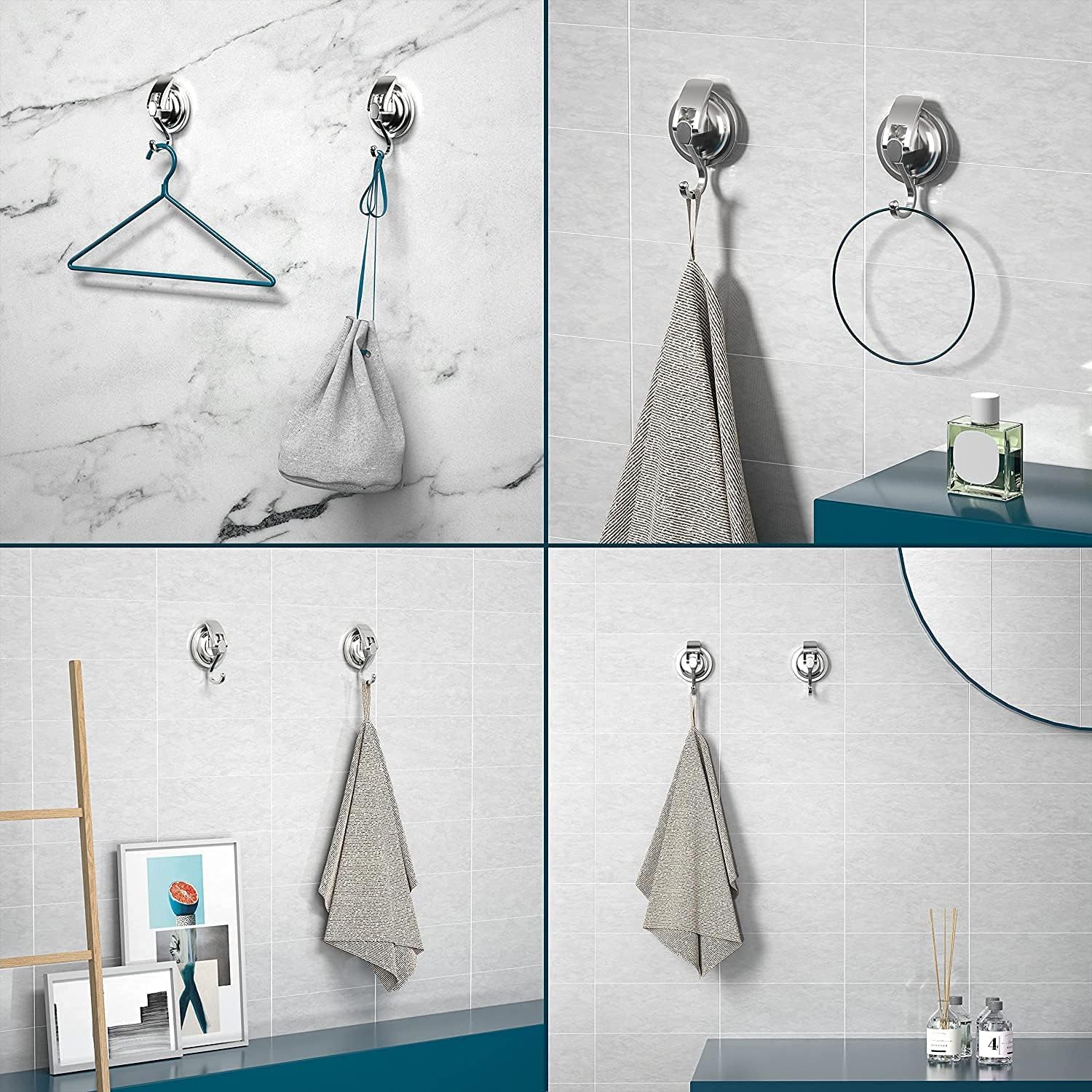 Heavy Duty Vacuum Suction Cup Hooks 4 Pack