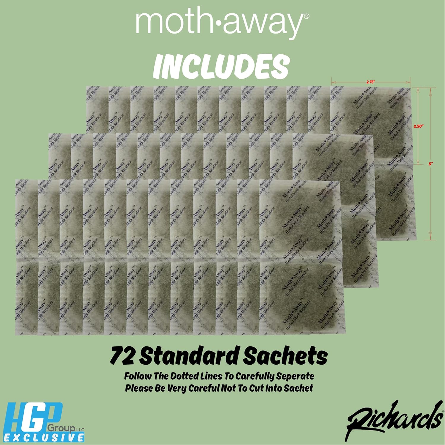 Richards Moth Away Herbal Value Pack 72 Sachets