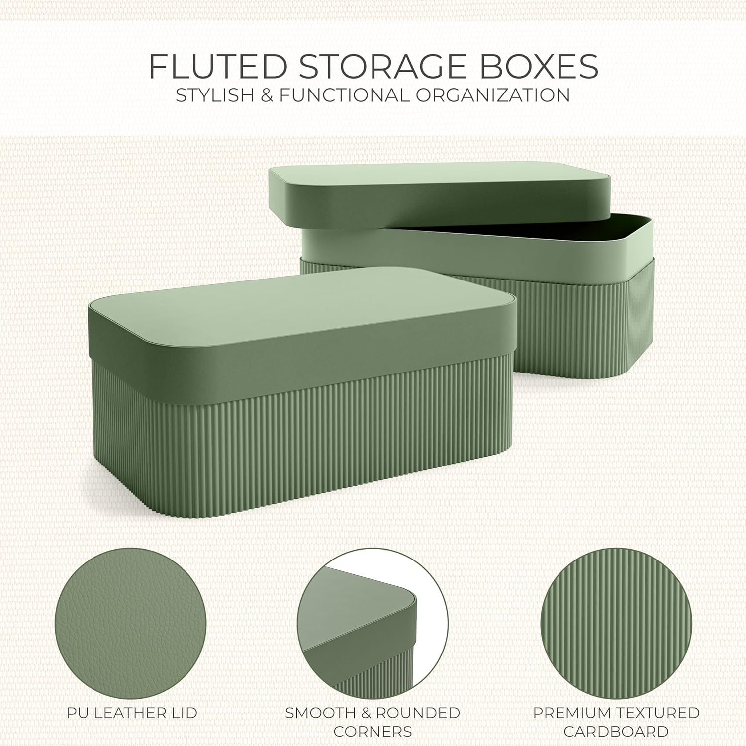 ZICOTO Decorative Storage Boxes with Lids Set of 2
