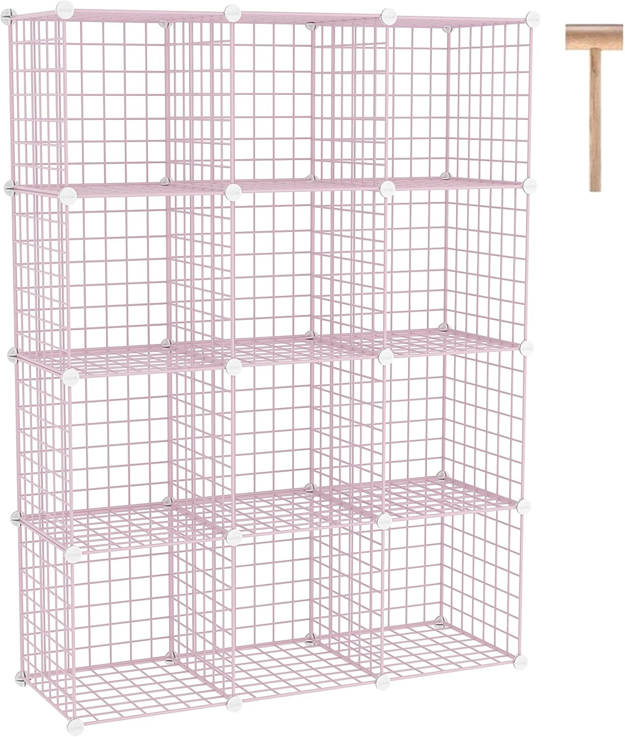 CAHOME Wire Cube Storage 12 Units Pink