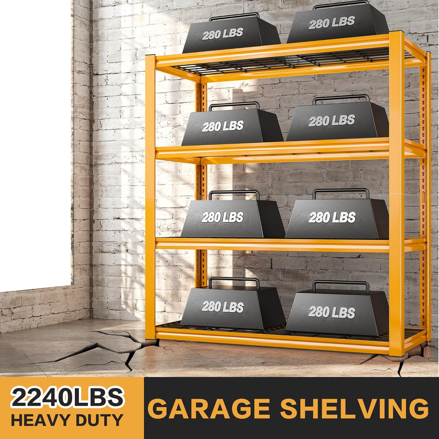 REIBII 4 Tier Heavy Duty Metal Shelving 40 W