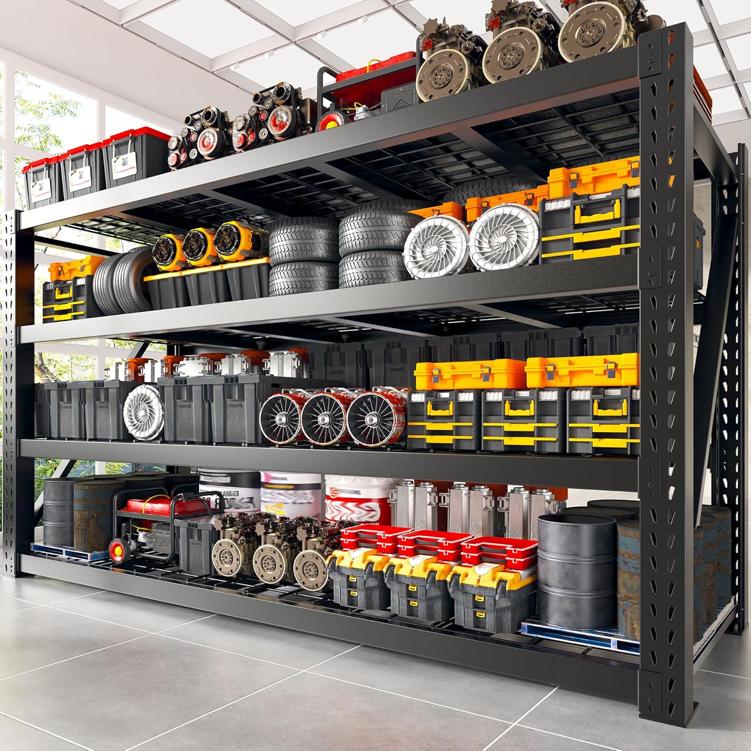Bepatio 8000LBS Heavy Duty 4 Tier Garage Shelving