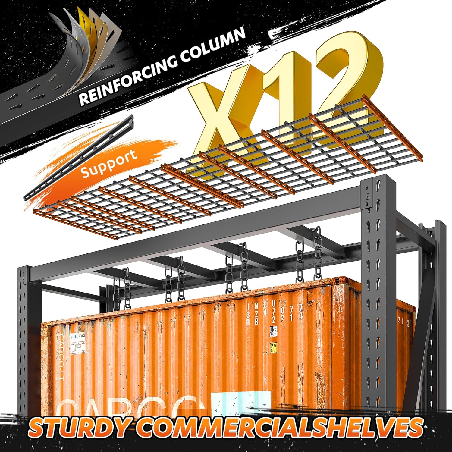 Bepatio 8000LBS Heavy Duty 4 Tier Garage Shelving