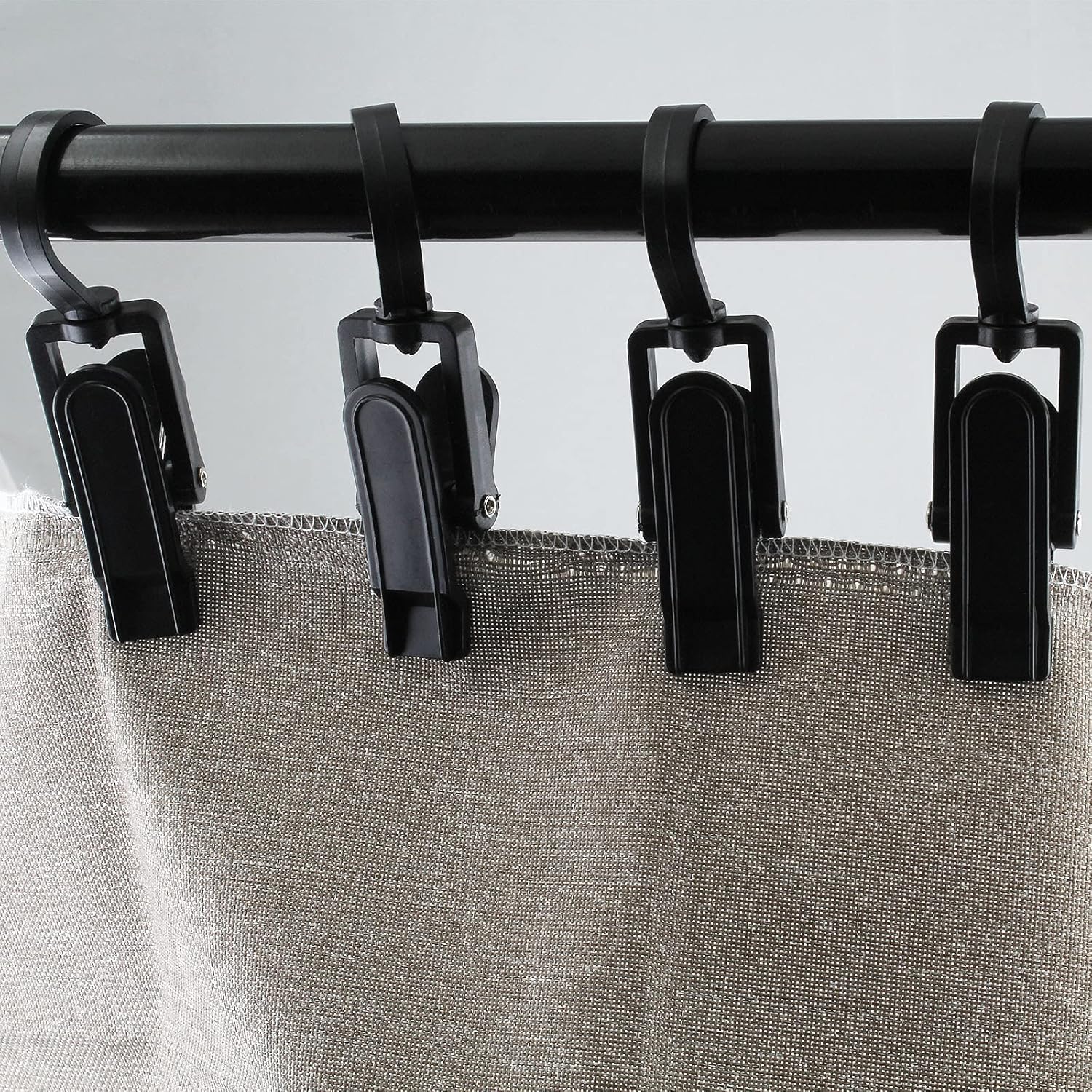 20PCS Black Swivel Laundry Hooks with Strong Grip