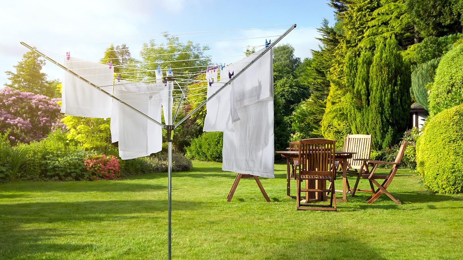 Minky Easy Breeze 115 Ft 3 Arm Rotary Clothesline Silver