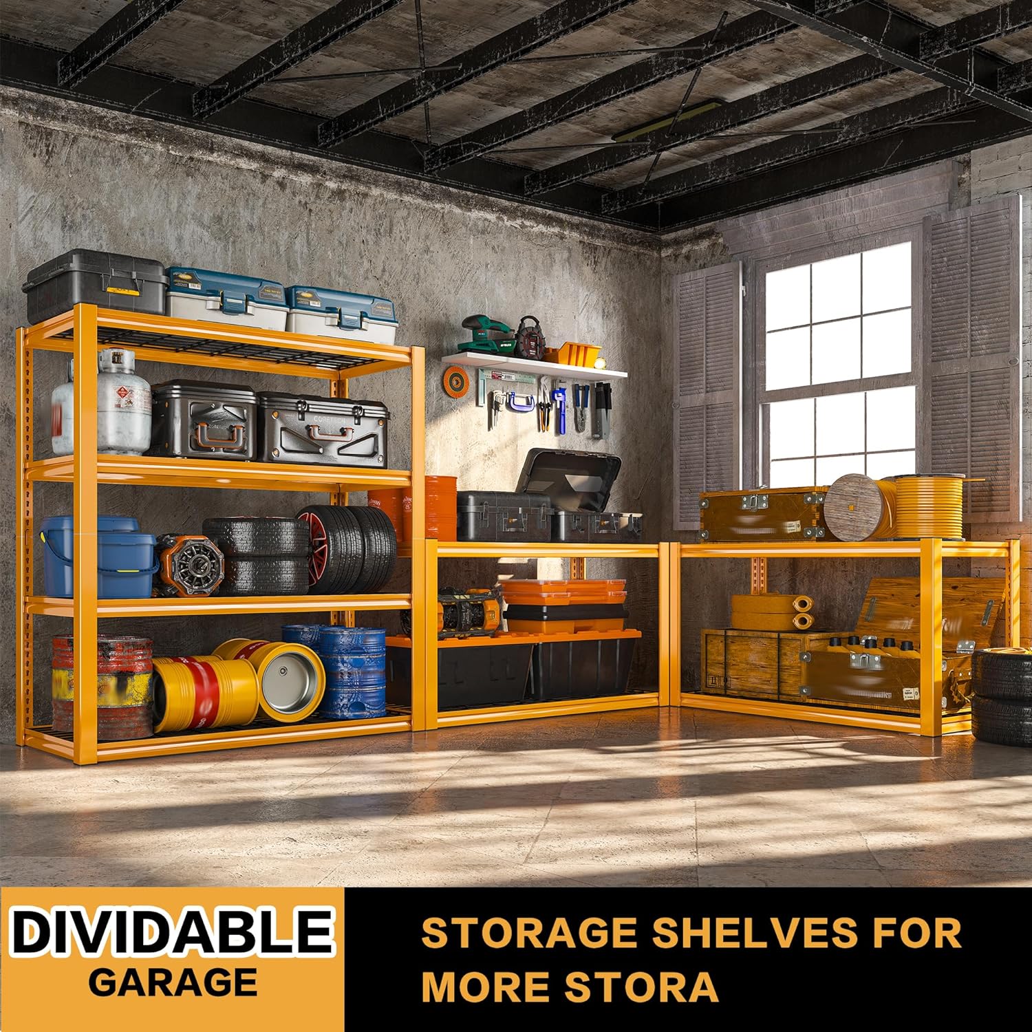 REIBII 4 Tier Heavy Duty Metal Shelving 40 W