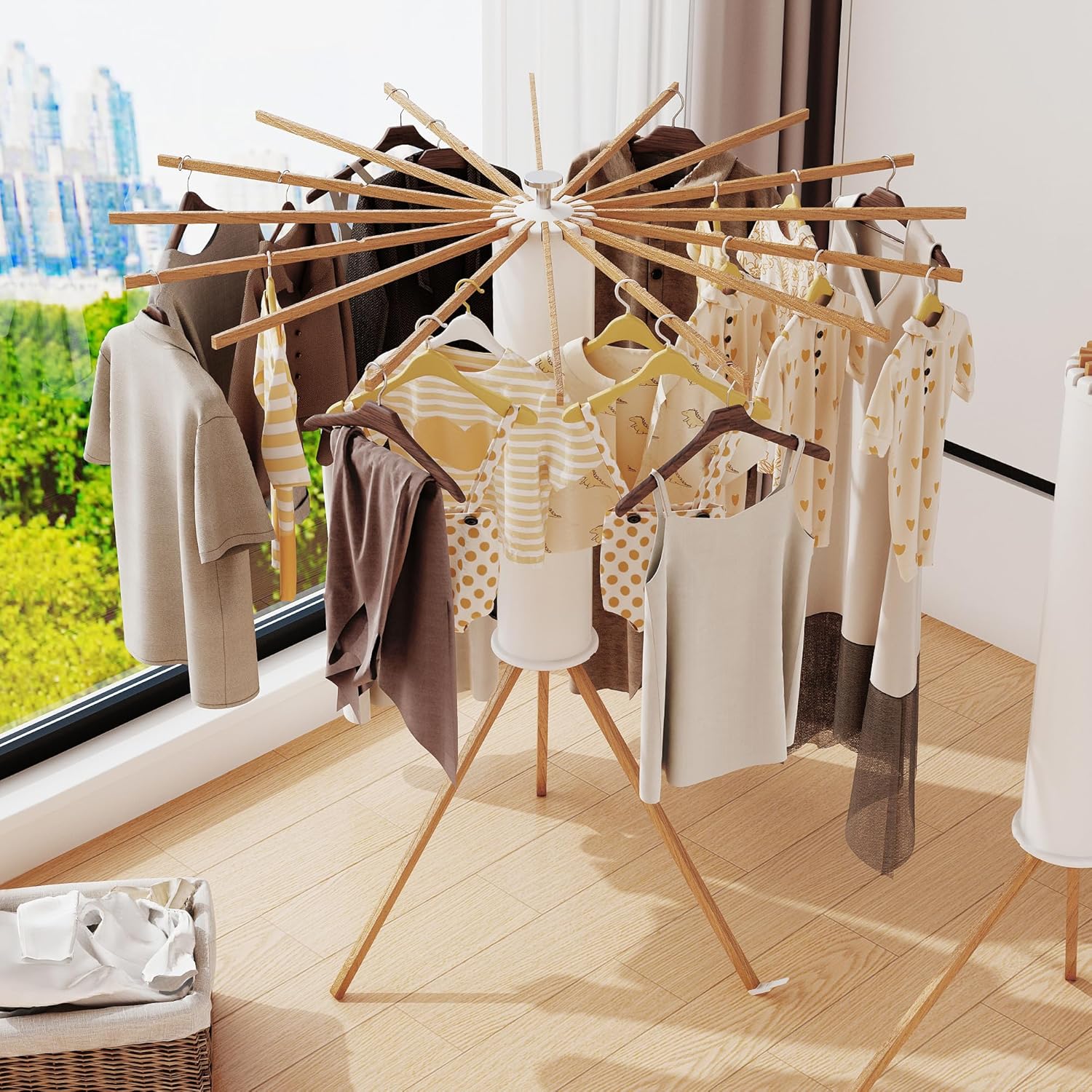 LIENAHU Clothes Drying Rack Tripod Foldable