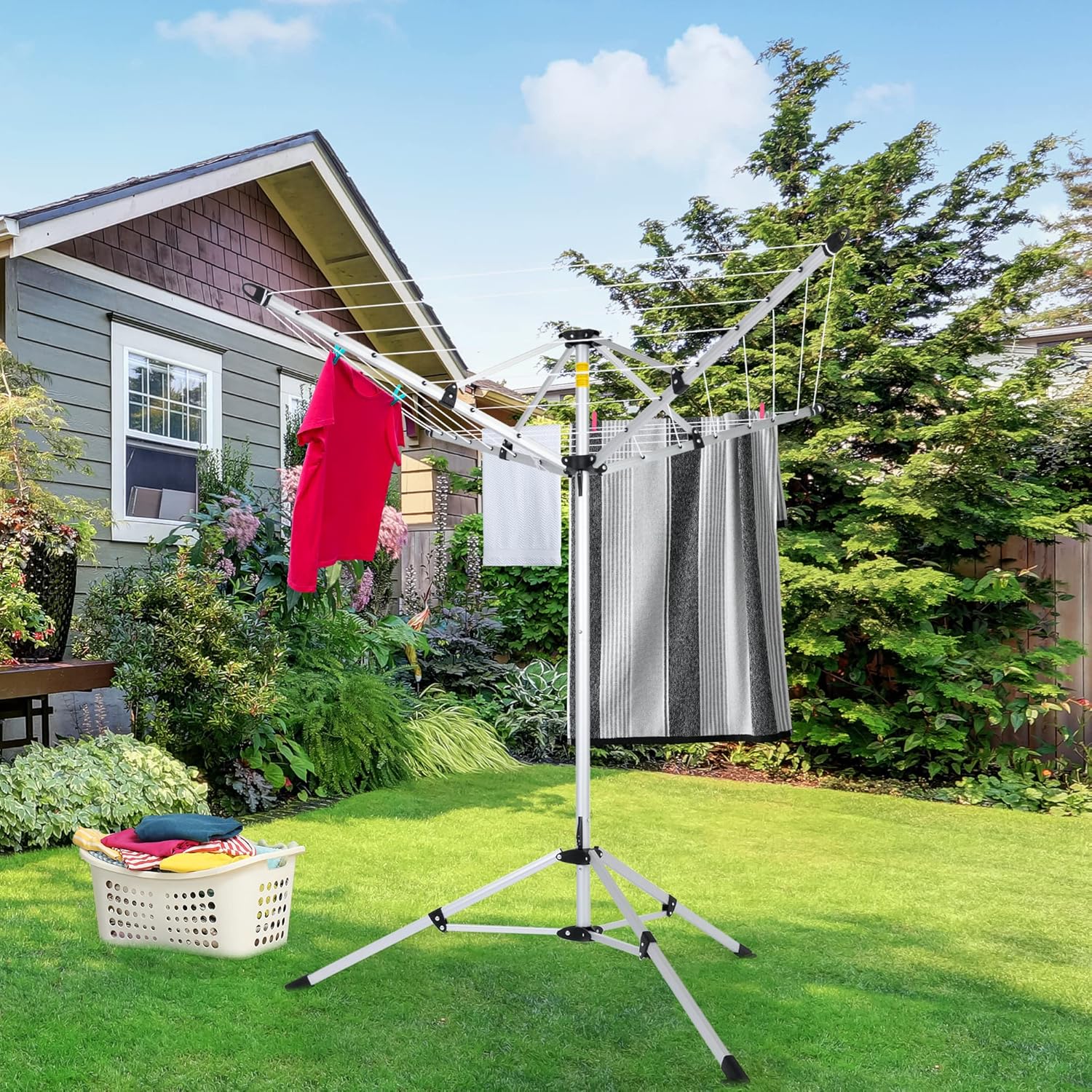 JS HANGER 4-arm Aluminum Clothesline Drying Rack