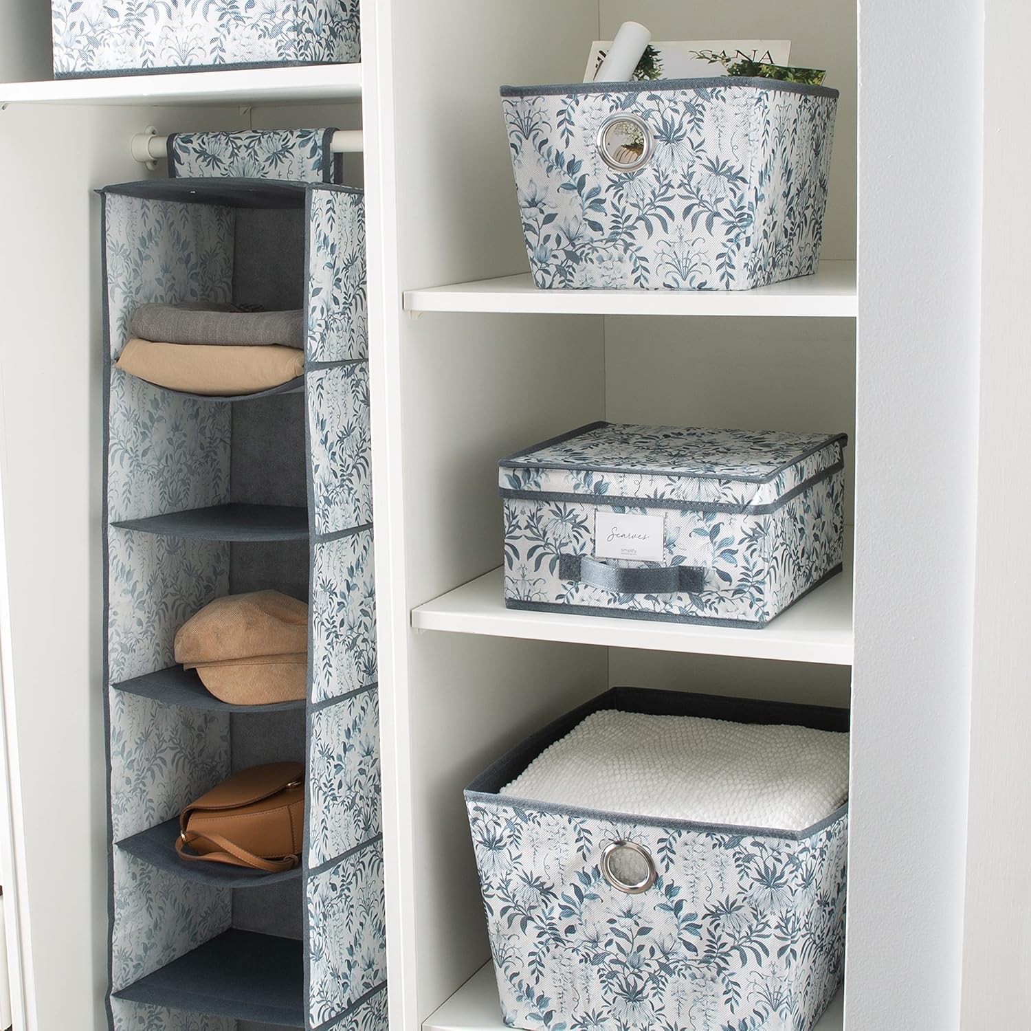 Laura Ashley Medium Storage Box 11x12x6 Foldable Closet Organizer