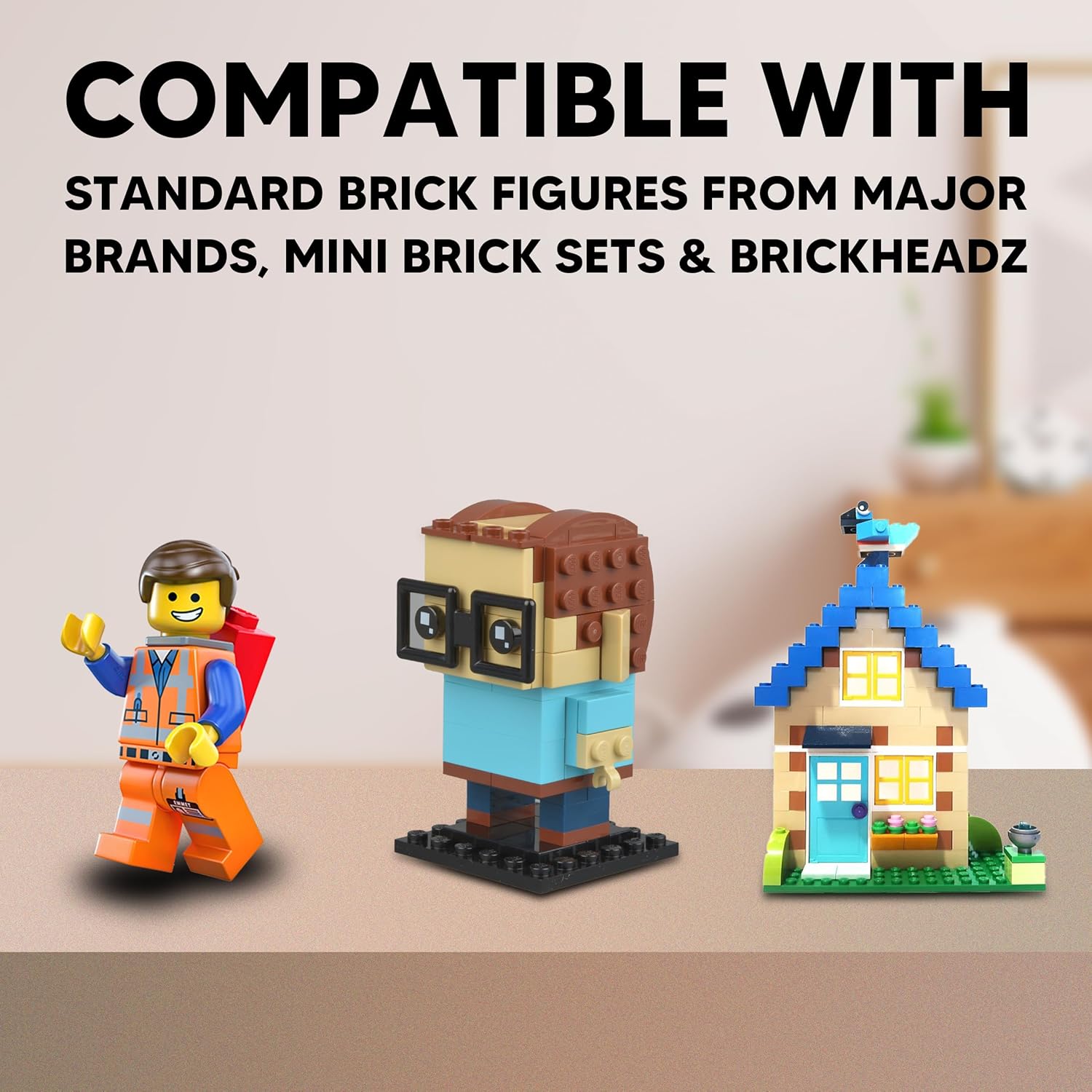 3-Pack Minifigure Display Case With Acrylic Shelves And Black Baseplates