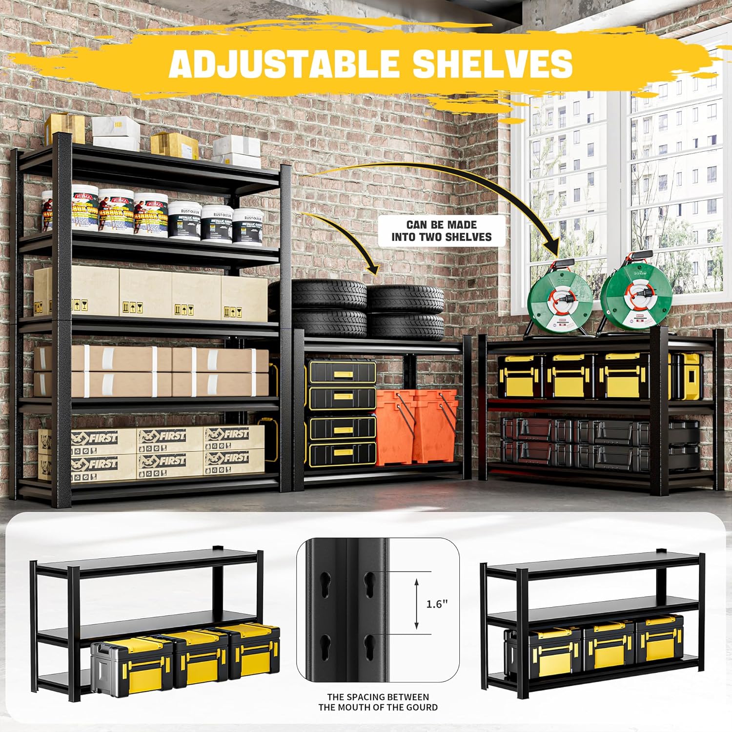 78 Inch Tall 472 Inch Wide Garage Shelving Unit