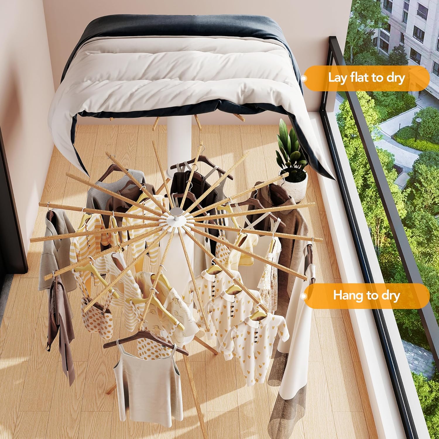 LIENAHU Clothes Drying Rack Tripod Foldable